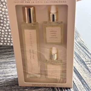 Sand + Fog Vanilla Collection Set- Linen Spray, Diffuser Oils
